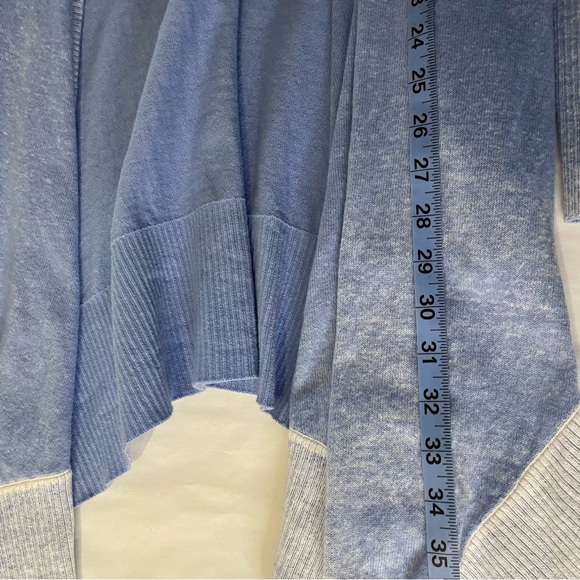 BLANC NOIR huntress cardigan in ballad blue M 100% cotton thumb holes - Picture 9 of 10